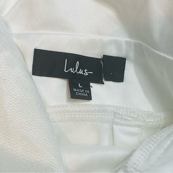 Lulus Forever Awaits White Satin Flutter Sleeve Jumpsuit LARGE - Picture 8 of 10